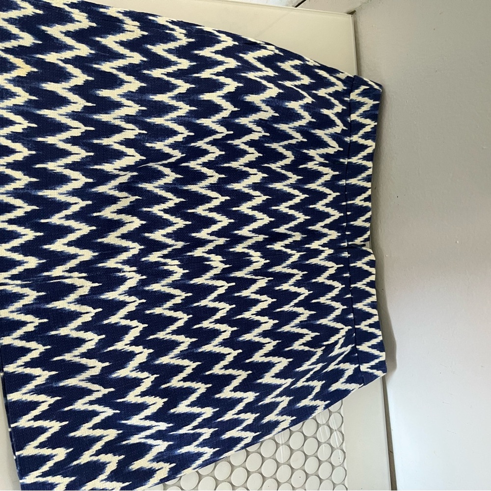 J.Crew A-Line Navy and White Zigzag Skirt - Picture 4 of 8